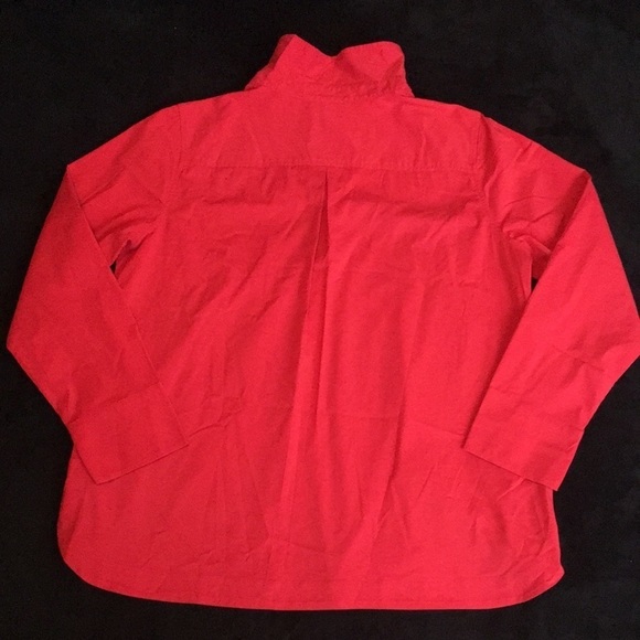Talbots Petite Longsleeve Red Tunic Blouse - Picture 5 of 12